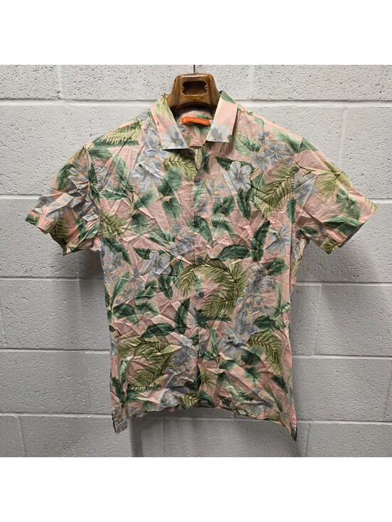 Tori Richard Other - Tori Richard Hawaiian Shirt Mens M Honolulu Pink  Tropical Palm Leaves 21x30